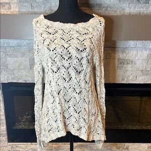 Moth Cream Cotton Wool blend Knit Sweater size Medium